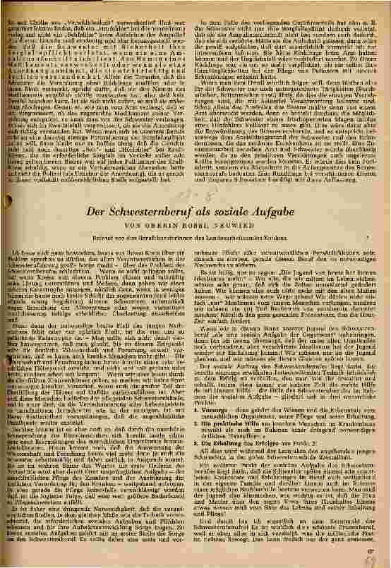 Vorschauseite 1: Der Schwesternberuf als soziale Aufgabe