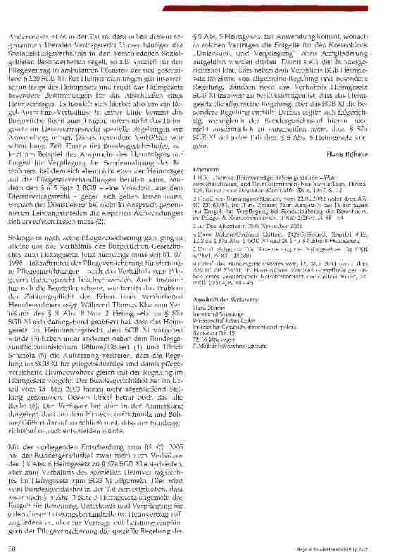 Vorschauseite 3: Zur Verpflichtung der Heimträger, Leistungs-bestandteile im Heimvertrag aufzugliedern