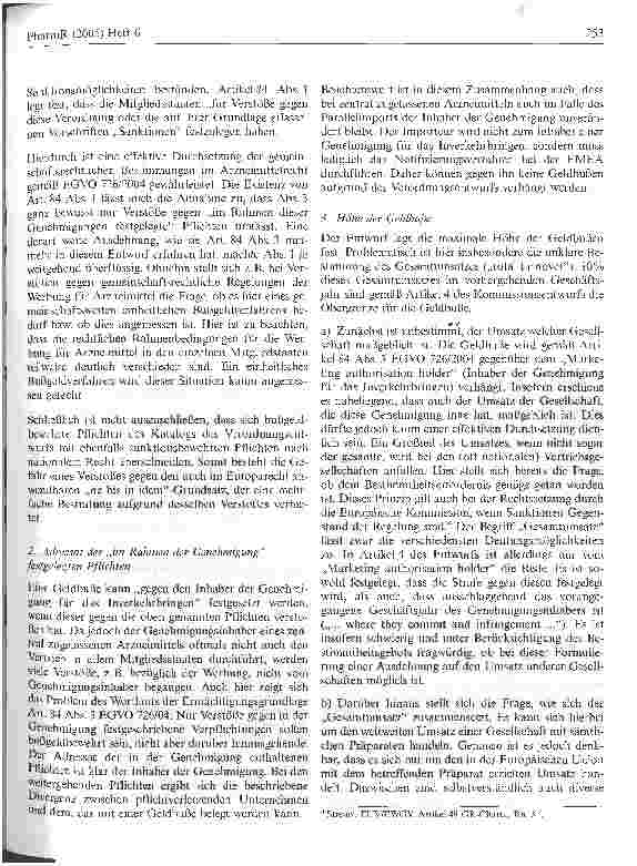 Vorschauseite 5: Der Kommissionsentwurf zur Festlegung des Verfahrens und der Höchstbeträge für Geldbußen der Kommission gemäß derVerordnung EG 726/2004
