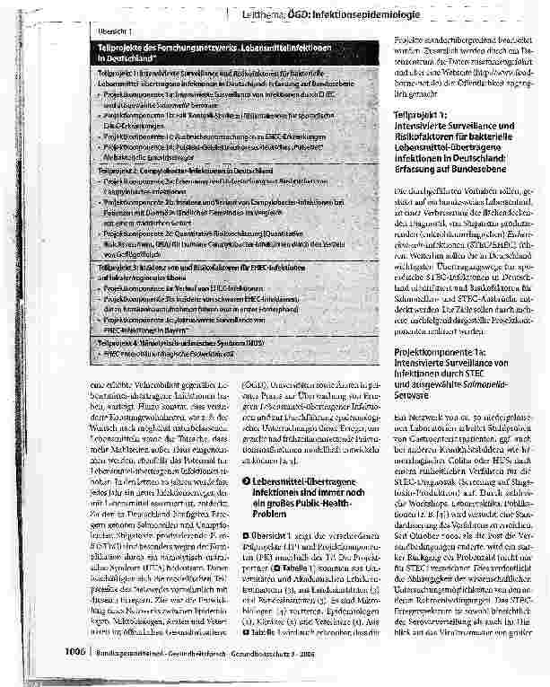 Vorschauseite 2: Die infektionsepidemiologischen Forschungsnetzwerke - Brücke zwischen Forschung und Gesundheitswesen