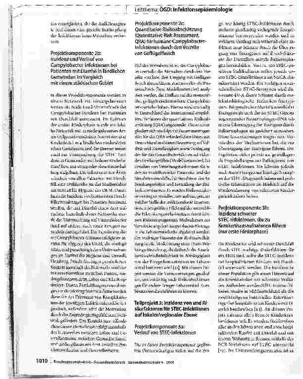 Vorschauseite 6: Die infektionsepidemiologischen Forschungsnetzwerke - Brücke zwischen Forschung und Gesundheitswesen