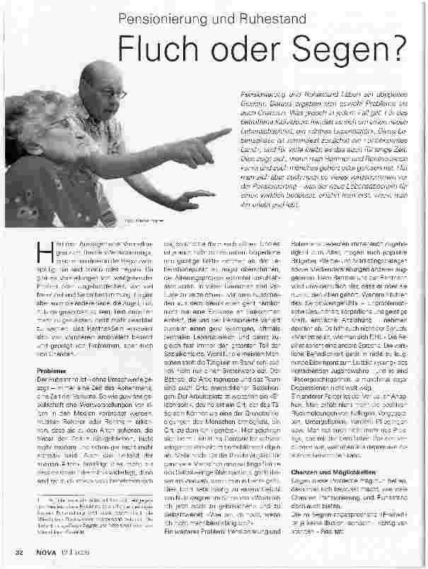 Vorschauseite 1: Pensionierung und RuhestandFluch oder Segen