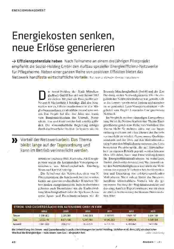 Vorschauseite 1: Energiekosten senken, neue Erlöse generieren