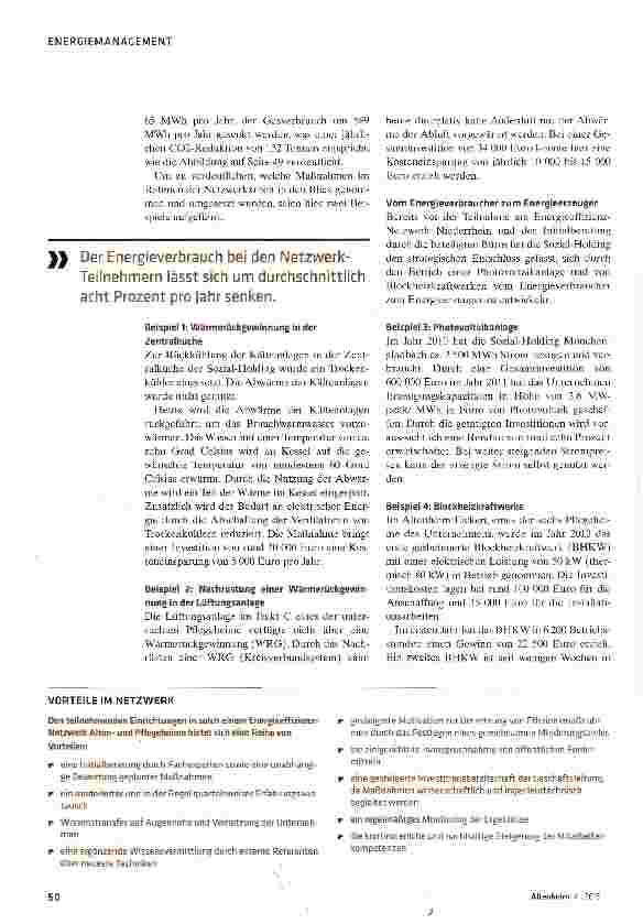 Vorschauseite 3: Energiekosten senken, neue Erlöse generieren