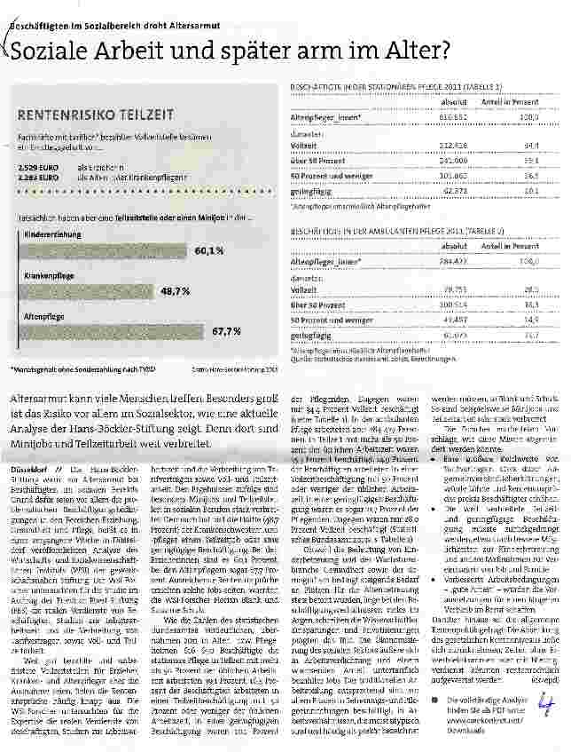 Vorschauseite 1: Soziale Arbeit und später arm im Alter?