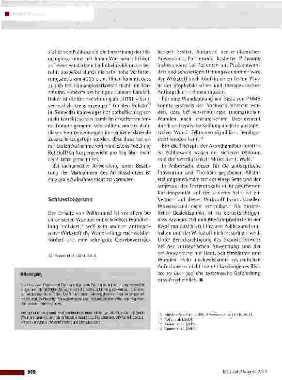 Vorschauseite 3: Kommentar zum Beitrag „Polihexanid - Rechtsaspekte einer Risikoeinschätzung von Volker Großkopf und Michael Schanz in: RDG 2015, 12(3), S. 148-149