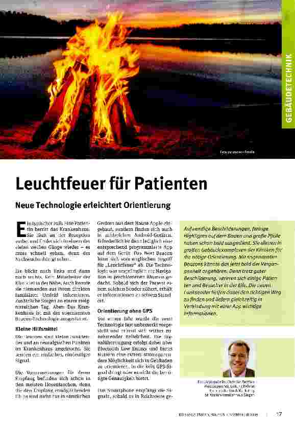 Vorschauseite 1: Neue Technologie erleichtert Orientierung