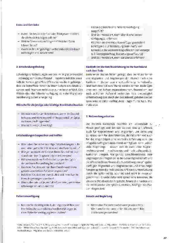 Vorschauseite 2: Migrationssensitive Checkliste in der Palliative Care - Fragen an den Patienten, die Patientin