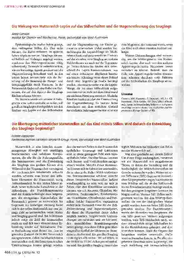 Vorschauseite 2: Frauenmilch und Stillen