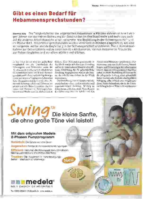 Vorschauseite 1: Gibt es einen Bedarf für Hebammensprechstunden?