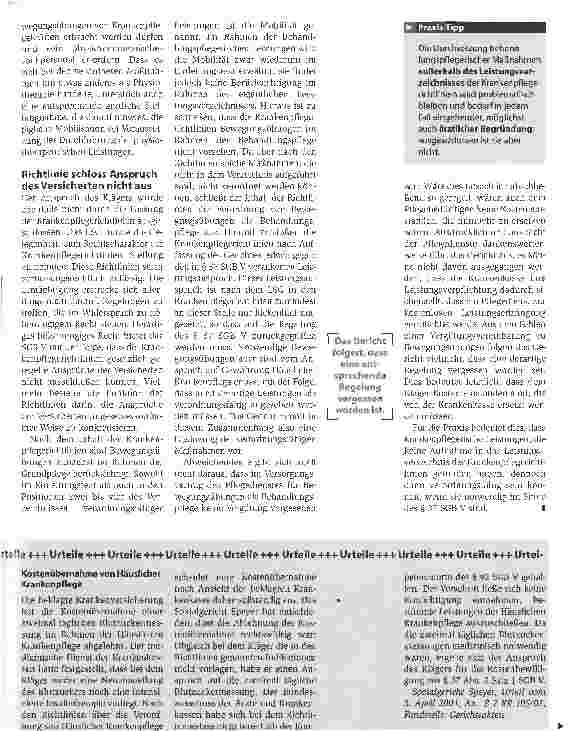 Vorschauseite 2: Gesetz hat Vorrang. Urteil zur Wirkungsweise der Krankenpflegerichtlinien