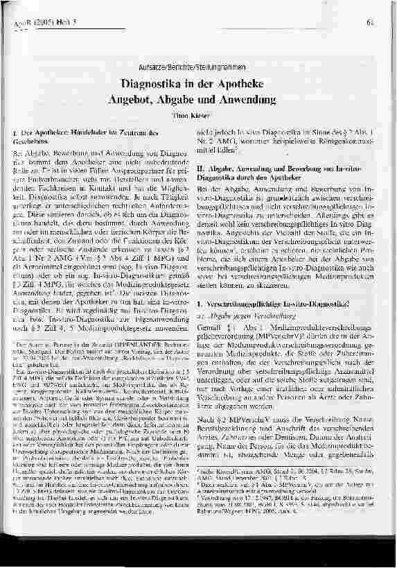 Vorschauseite 1: Diagnostika in der Apotheke Angebot, Abgabe und Anwendung