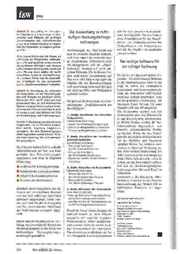 Vorschauseite 4: Das einfache ABC der Reha-Klinik-KostenKostencontrolling in der Rehabilitation -dargestellt am Beispiel der Eggeland-Klinik Bad Driburg