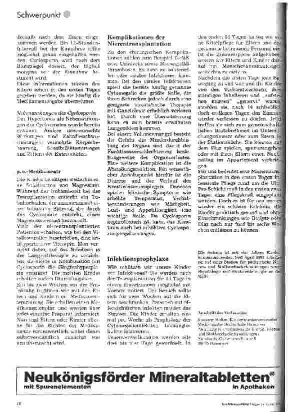 Vorschauseite 5: Pflege nach Nierentransplantation im Kindesalter