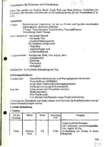 Vorschauseite 1: Hygieneplan für Patienten mit Tuberkulose