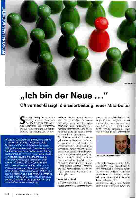 Vorschauseite 1: Ich bin der Neue ... Oft vernachlässigt: die Einarbeitung neuer Mitarbeiter