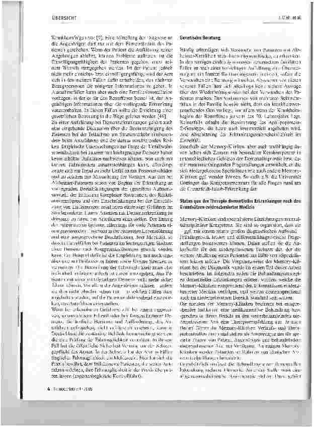 Vorschauseite 4: Diagnostik und Therapie dementieller Erkrankungen - Erfahrungen aus deutschsprachigen Memory-Kliniken