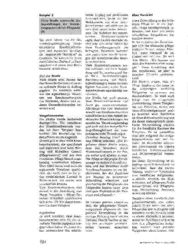 Vorschauseite 3: Ärztemangel - Pflege springt einAbkehr von pflegespezifischen Aufgaben?