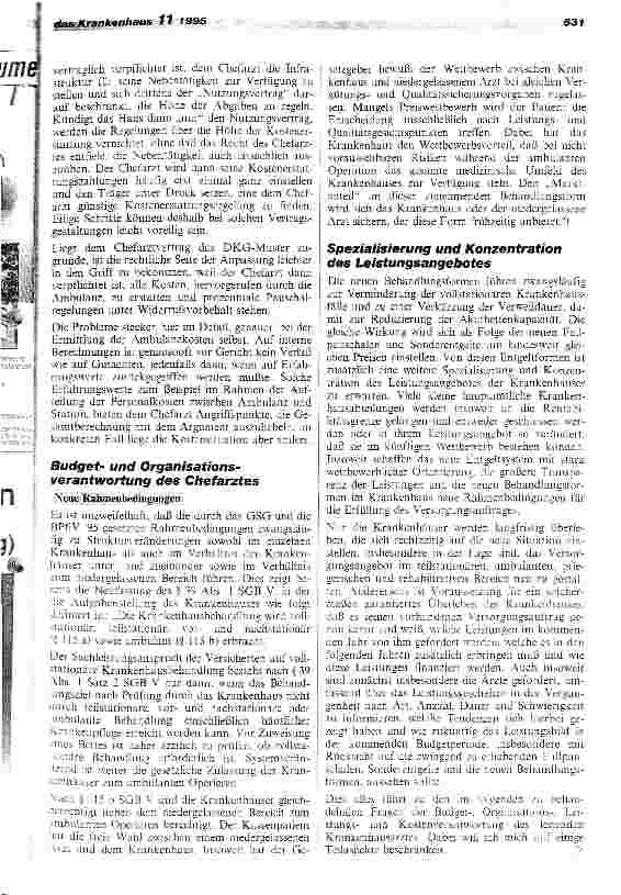 Vorschauseite 4: Chefarztverträge und die neue Bundespflegesatzverordnung