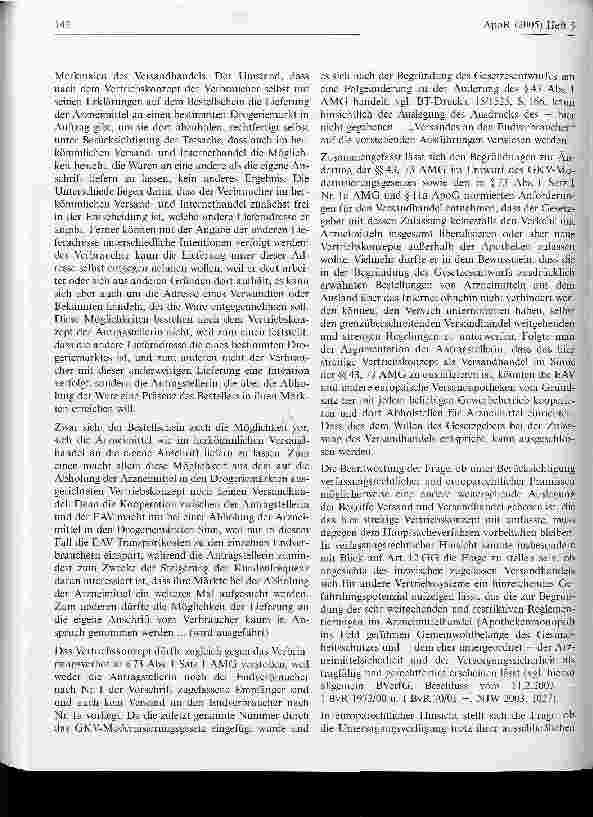 Vorschauseite 3: Zur Vereinbarkeit der Bestellung und Abholung von Arzneimitteln in Drogeriemärkten u. a. mit arzneimittelundapothekenrechtlichen Vorschriften