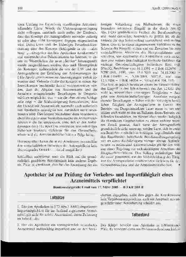Vorschauseite 5: Zur Vereinbarkeit der Bestellung und Abholung von Arzneimitteln in Drogeriemärkten u. a. mit arzneimittelundapothekenrechtlichen Vorschriften