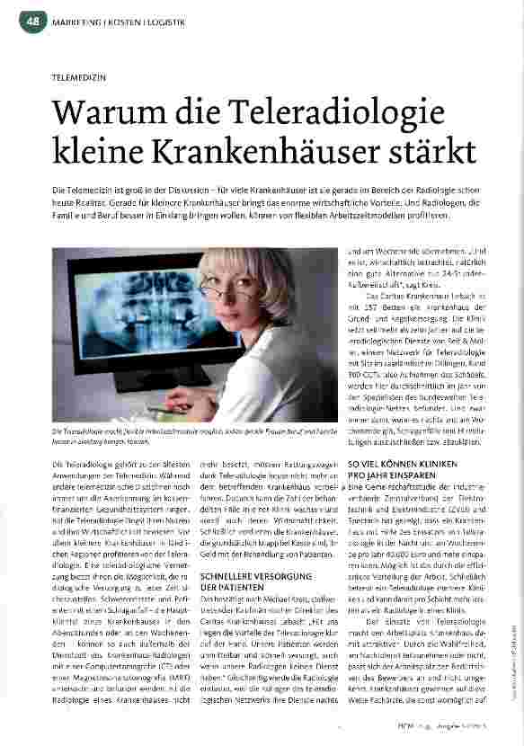Vorschauseite 1: Warum die Teleradiologie kleine Krankenhäuser stärkt