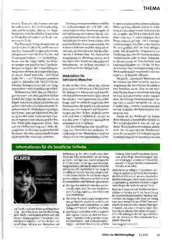 Vorschauseite 2: Teilhabe am Arbeitsleben