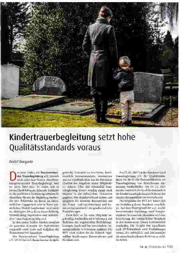 Vorschauseite 1: Kindertrauerbegleitung setzt hohe Qualitätsstandards voraus