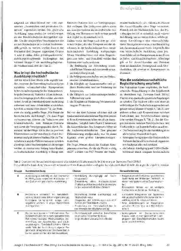 Vorschauseite 2: Was bringt hochschulische Ausbildung in Ergotherapie?