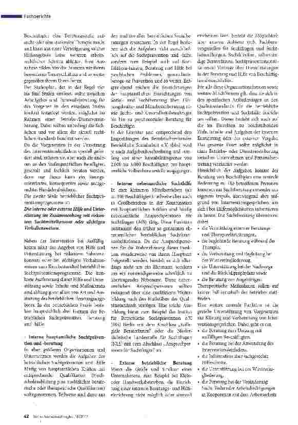 Vorschauseite 5: Sucht am Arbeitsplatz Teil 6 Intervention und Hilfe im Rahmen betrieblicher Suchtpräventionsprogramme