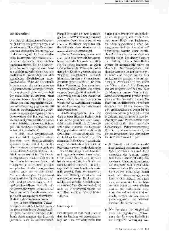 Vorschauseite 2: Anforderungen an die Zukunft der Gesundheitsversorgung