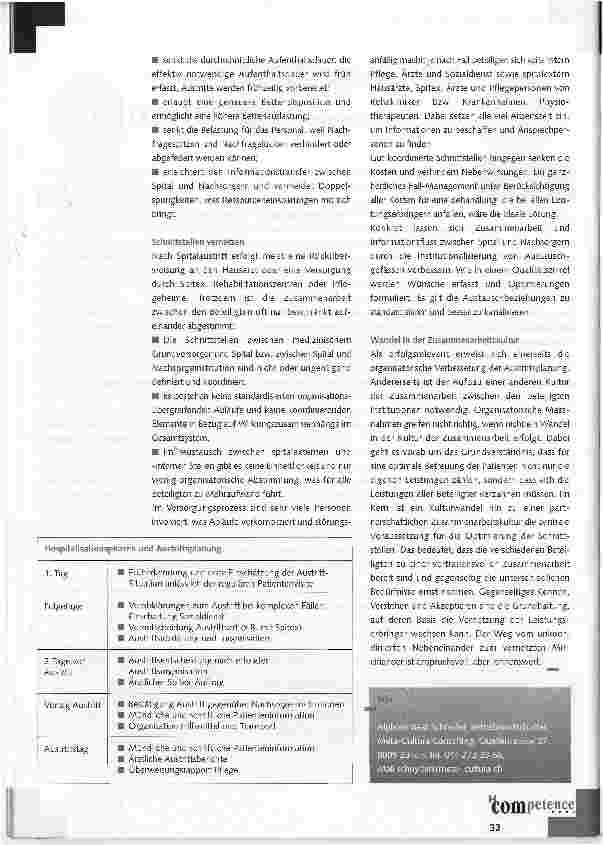 Vorschauseite 2: Spitalaustritt planen: schon ab Spitaleintritt