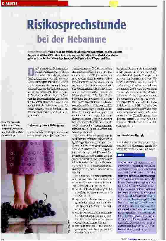 Vorschauseite 1: Risikosprechstunde bei der Hebamme