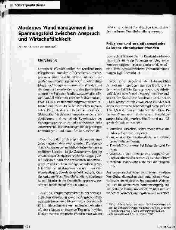 Vorschauseite 1: Modernes Wundmanagement im Spannungsfeld zwischen Anspruch und Wirtschaftlichkeit