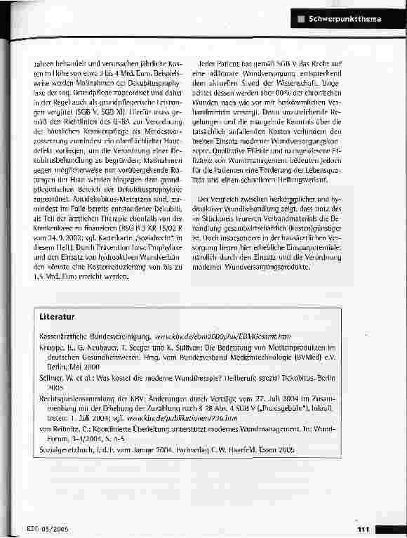 Vorschauseite 6: Modernes Wundmanagement im Spannungsfeld zwischen Anspruch und Wirtschaftlichkeit