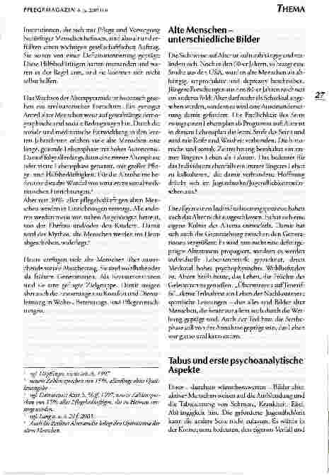 Vorschauseite 2: Psychoanalytische Aspekte zur Arbeit in der stationären Altenpflege.