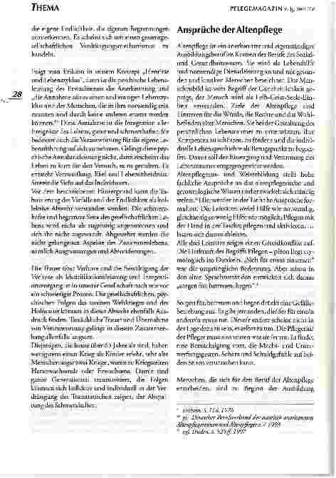 Vorschauseite 3: Psychoanalytische Aspekte zur Arbeit in der stationären Altenpflege.