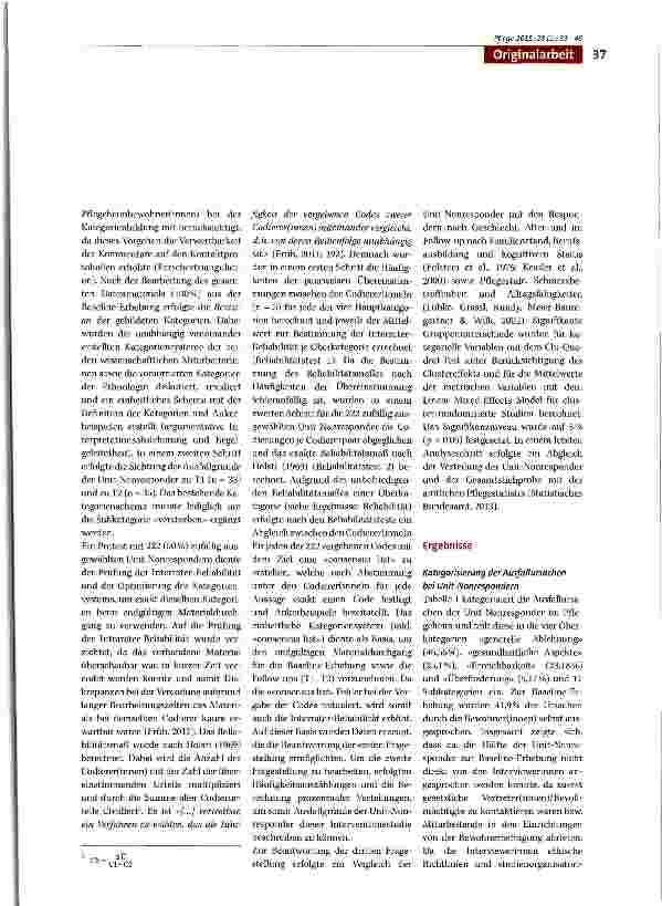 Vorschauseite 5: Welche Ausfallursachen liegen bei Pflegeheimbewohner(inne)n in einer Interventionsstudie vor? Eine Analyse der Unit-Nonresponder in zwölf deutschen Pflegeheimen