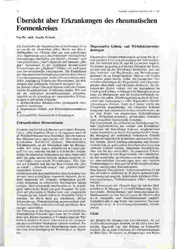 Vorschauseite 1: Übersicht über Erkrankungen des rheumatischen Formenkreises