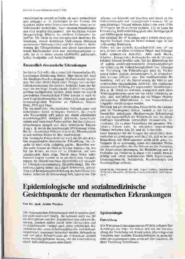 Vorschauseite 2: Übersicht über Erkrankungen des rheumatischen Formenkreises