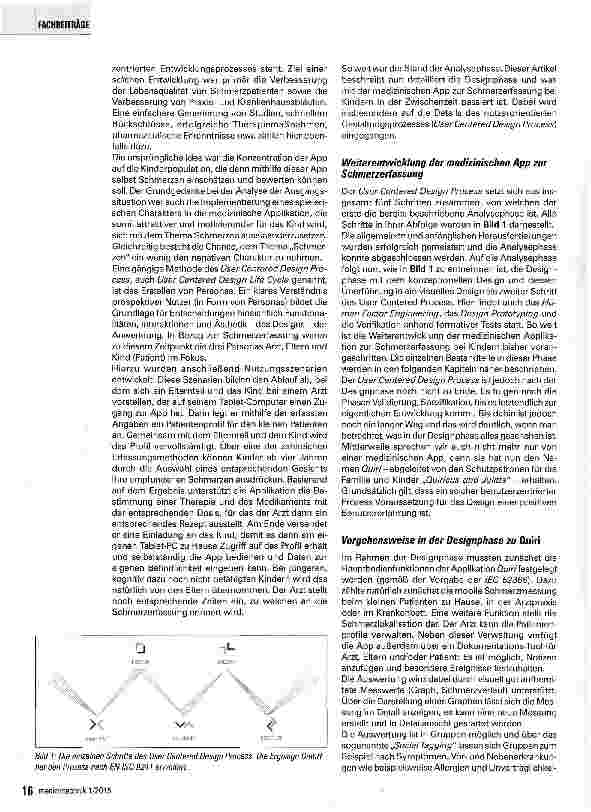 Vorschauseite 2: Designphase bei der Entwicklung einer medizinischen App zur Schmerzerfassung bei Kindern