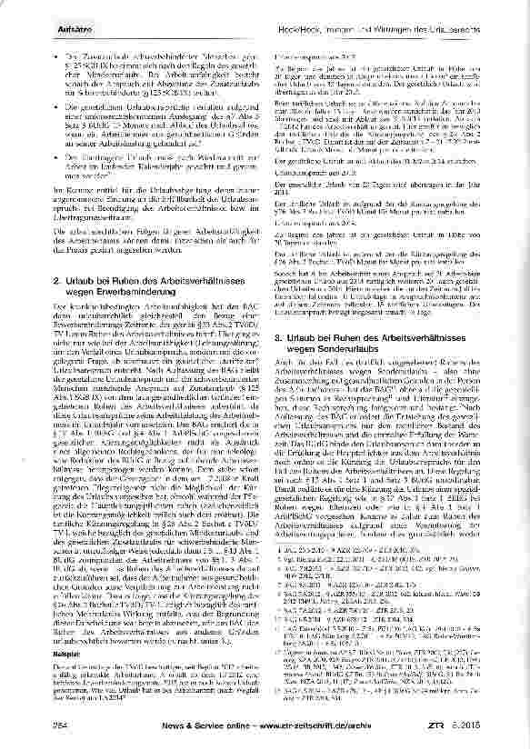Vorschauseite 2: Irrungen und Wirrungen des Urlaubsrechts aufgrund der Rechtsprechung des EuGH und BAG und deren Umsetzung in der Praxis