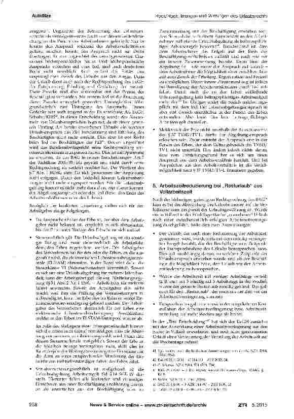 Vorschauseite 6: Irrungen und Wirrungen des Urlaubsrechts aufgrund der Rechtsprechung des EuGH und BAG und deren Umsetzung in der Praxis