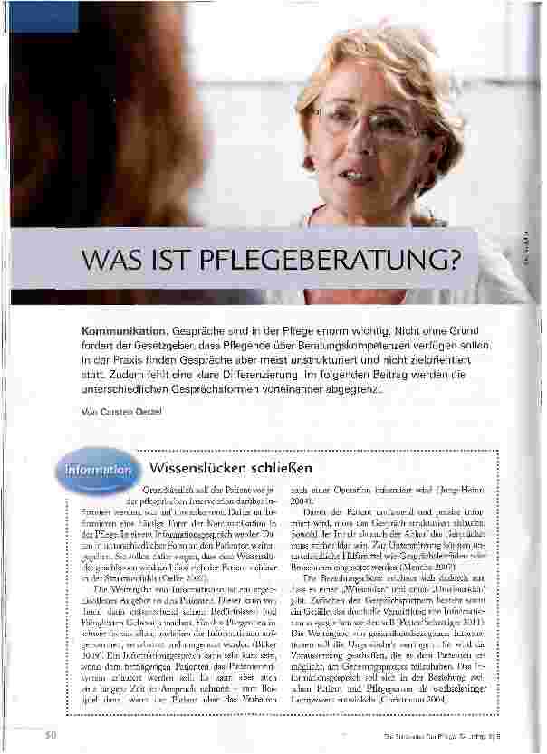 Vorschauseite 1: WAS IST PFLEGEBERATUNG?