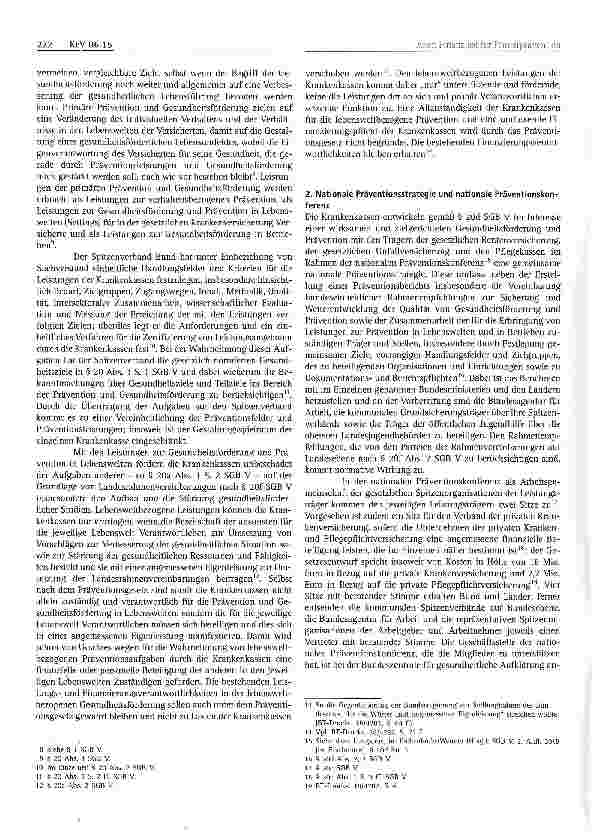 Vorschauseite 2: Finanzlast für Primärprävention: Beitragsfinanzierung und ihre Grenzen