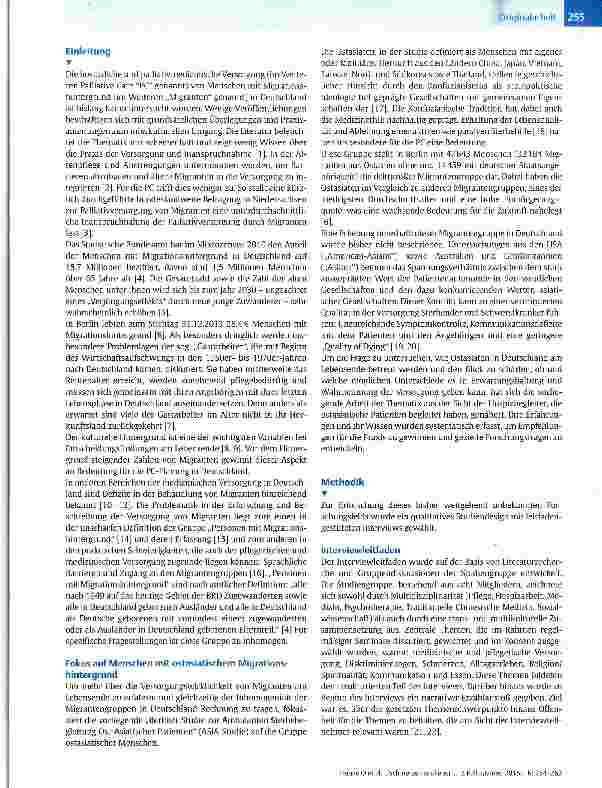 Vorschauseite 2: „Schmerzen sind eher zu ertragen als das Alleinsein Migranten am Lebensende - eine qualitative Studie aus Sicht von Hospizhelfern