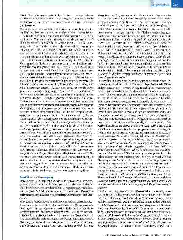 Vorschauseite 4: „Schmerzen sind eher zu ertragen als das Alleinsein Migranten am Lebensende - eine qualitative Studie aus Sicht von Hospizhelfern