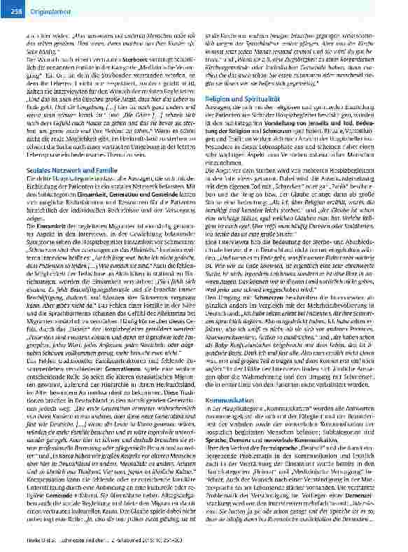 Vorschauseite 5: „Schmerzen sind eher zu ertragen als das Alleinsein Migranten am Lebensende - eine qualitative Studie aus Sicht von Hospizhelfern