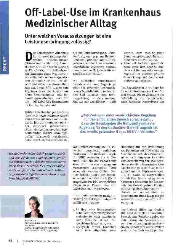 Vorschauseite 1: Off-Label-Use im Krankenhaus Medizinischer Alltag