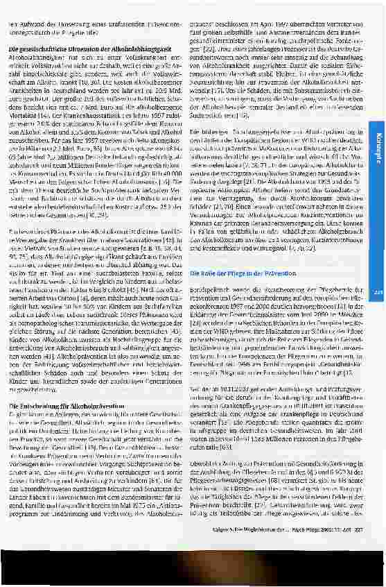 Vorschauseite 2: Die Möglichkeiten der Pflege in der Alkoholprävention - Pflege ist die ungenutzte Ressource in der Gesundheitsförderung